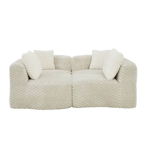 English Elm Modular Sectional Sofa Bubble Velvet Upholstered Low Profile Living Room Couch Grey N719S002460E