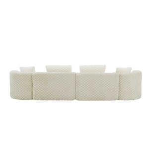 English Elm Modular Sectional Sofa Bubble Velvet Upholstered Low Profile Living Room Couch Grey N719S002460E