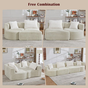English Elm Modular Sectional Sofa Bubble Velvet Upholstered Low Profile Living Room Couch Grey N719S002460E