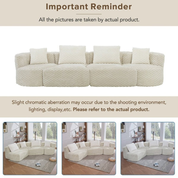 English Elm Modular Sectional Sofa Bubble Velvet Upholstered Low Profile Living Room Couch Grey N719S002460E