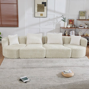 English Elm Modular Sectional Sofa Bubble Velvet Upholstered Low Profile Living Room Couch Grey N719S002460E