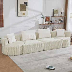 English Elm Modular Sectional Sofa Bubble Velvet Upholstered Low Profile Living Room Couch Grey N719S002460E