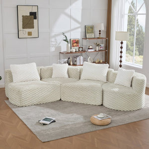 English Elm Modular Sectional Sofa Bubble Velvet Upholstered Low Profile Living Room Couch Grey N719S002460E