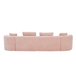 English Elm Modular Sectional Sofa Bubble Velvet Upholstered Low Profile Living Room Couch Pink N719S002460P