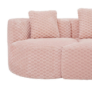 English Elm Modular Sectional Sofa Bubble Velvet Upholstered Low Profile Living Room Couch Pink N719S002460P