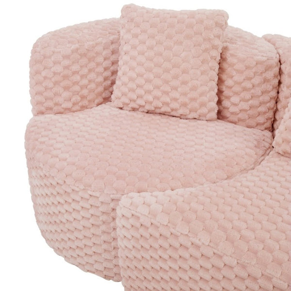 English Elm Modular Sectional Sofa Bubble Velvet Upholstered Low Profile Living Room Couch Pink N719S002460P