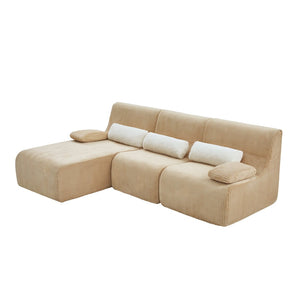 English Elm Modern Corduroy L-shaped Sectional Sofa Modular Ergonomic Couch for Living Room Coffee N719S002470D