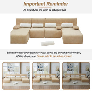 English Elm Modern Corduroy L-shaped Sectional Sofa Modular Ergonomic Couch for Living Room Coffee N719S002470D