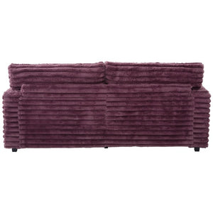 English Elm Oversized Faux Rabbit Fur Double Chaise Daybed with USB Ports and Cup Holders Wine Red N719S002490J