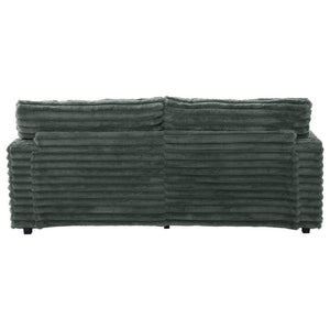 English Elm Oversized Faux Rabbit Fur Double Chaise Daybed with USB Ports and Cup Holders Sage Green N719S002490R