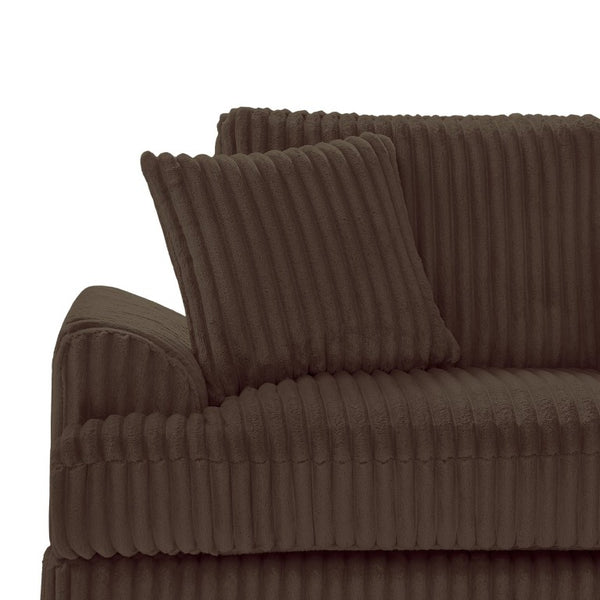 English Elm 128.35 Inch U-Shaped Sectional Sofa Corduroy Upholstered with Chaise for Living Room N719S002510D