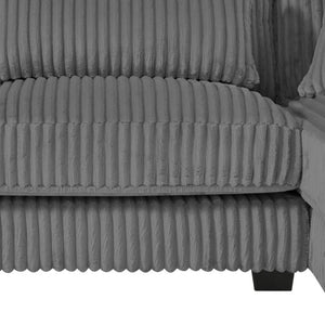 English Elm 128.35 Oversized U-Shaped Sectional Sofa Corduroy Upholstered with Chaise for Living Room Dark Gray N719S002510R