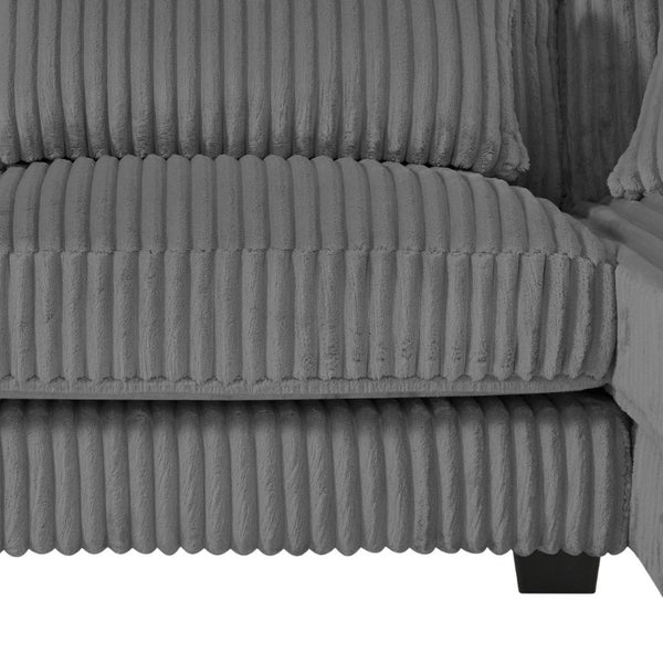 English Elm 128.35 Oversized U-Shaped Sectional Sofa Corduroy Upholstered with Chaise for Living Room Dark Gray N719S002510R