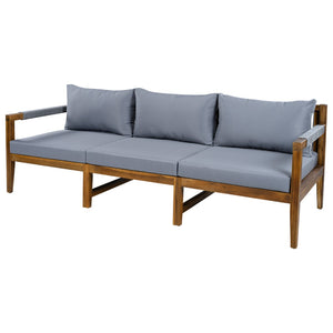 English Elm 3 Piece Outdoor Rope Woven Acacia Wood Patio Set with Deep Seats for Deck or Poolside N719Z000240E