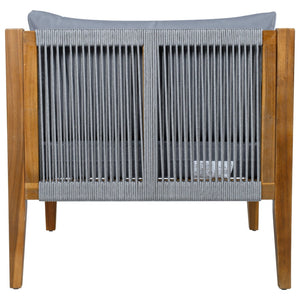 English Elm 3 Piece Outdoor Rope Woven Acacia Wood Patio Set with Deep Seats for Deck or Poolside N719Z000240E