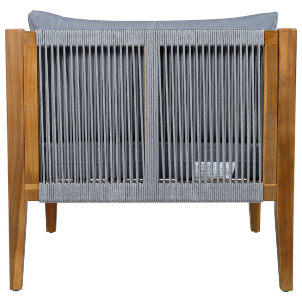 English Elm 3 Piece Outdoor Rope Woven Acacia Wood Patio Set with Deep Seats for Deck or Poolside N719Z000240E