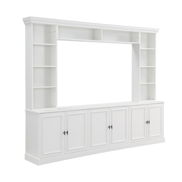 English Elm Tv Stand Mid-Century Entertainment Center with Open Shelves and Retro Cabinet Doors N721P379049K
