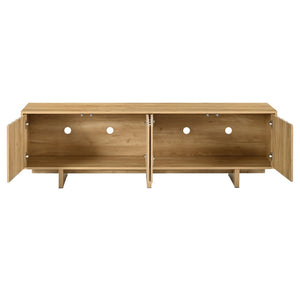 English Elm [video Provided] Retro Wood Grain Media Console with Wavy Doors Fits Tvs up to 75 Inches N721P379534L