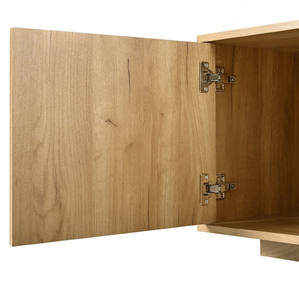 English Elm [video Provided] Retro Wood Grain Media Console with Wavy Doors Fits Tvs up to 75 Inches N721P379534L