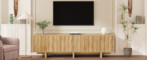English Elm [video Provided] Retro Wood Grain Media Console with Wavy Doors Fits Tvs up to 75 Inches N721P379534L