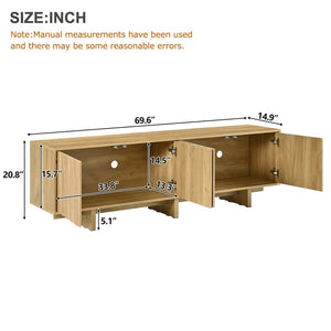 English Elm [video Provided] Retro Wood Grain Media Console with Wavy Doors Fits Tvs up to 75 Inches N721P379534L