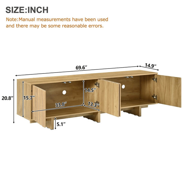 English Elm [video Provided] Retro Wood Grain Media Console with Wavy Doors Fits Tvs up to 75 Inches N721P379534L