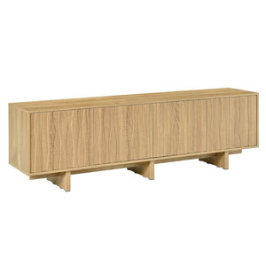 English Elm [video Provided] Retro Wood Grain Media Console with Wavy Doors Fits Tvs up to 75 Inches N721P379534L