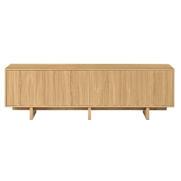 English Elm [video Provided] Retro Wood Grain Media Console with Wavy Doors Fits Tvs up to 75 Inches N721P379534L
