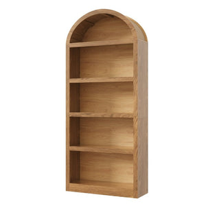 English Elm On-Trend Farmhouse Bookcase Set Two Units Fabric Arched Tops Five Tier Open Display Shelving N721P411205D