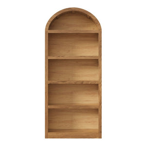 English Elm On-Trend Farmhouse Bookcase Set Two Units Fabric Arched Tops Five Tier Open Display Shelving N721P411205D