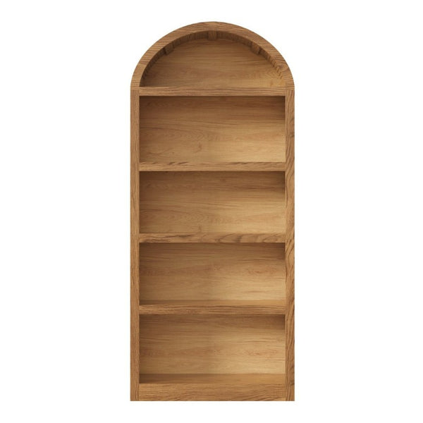 English Elm On-Trend Farmhouse Bookcase Set Two Units Fabric Arched Tops Five Tier Open Display Shelving N721P411205D