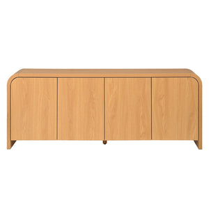 English Elm Farmhouse Wood Grain Media Console with Push Open Cabinets Fits Tvs up to 70 Inches Natural N721P473140D