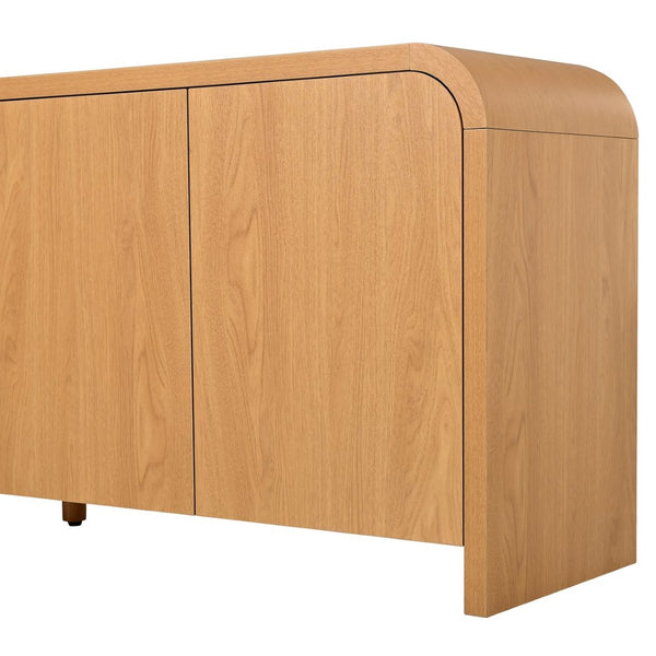 English Elm Farmhouse Wood Grain Media Console with Push Open Cabinets Fits Tvs up to 70 Inches Natural N721P473140D