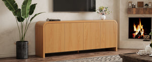 English Elm Farmhouse Wood Grain Media Console with Push Open Cabinets Fits Tvs up to 70 Inches Natural N721P473140D
