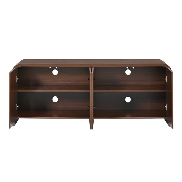 English Elm Farmhouse Wood Grain Media Console with Push Open Cabinets Fits Tvs up to 70 Inches Walnut N721P473140P