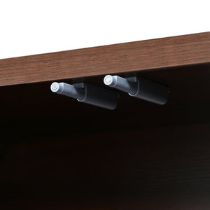 English Elm Farmhouse Wood Grain Media Console with Push Open Cabinets Fits Tvs up to 70 Inches Walnut N721P473140P