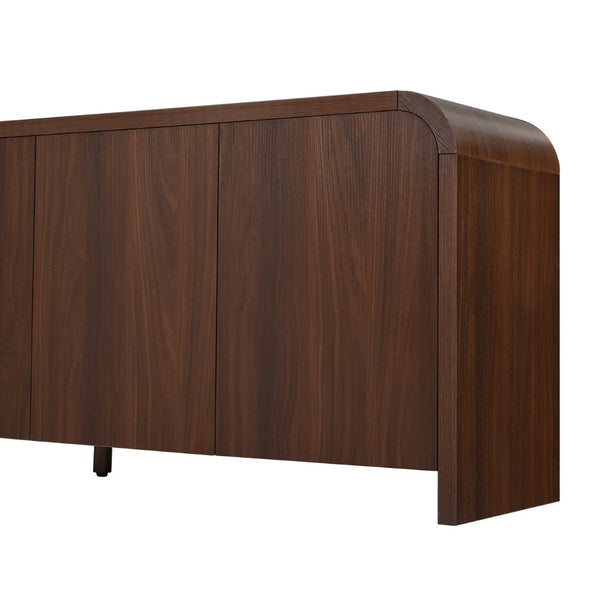 English Elm Farmhouse Wood Grain Media Console with Push Open Cabinets Fits Tvs up to 70 Inches Walnut N721P473140P
