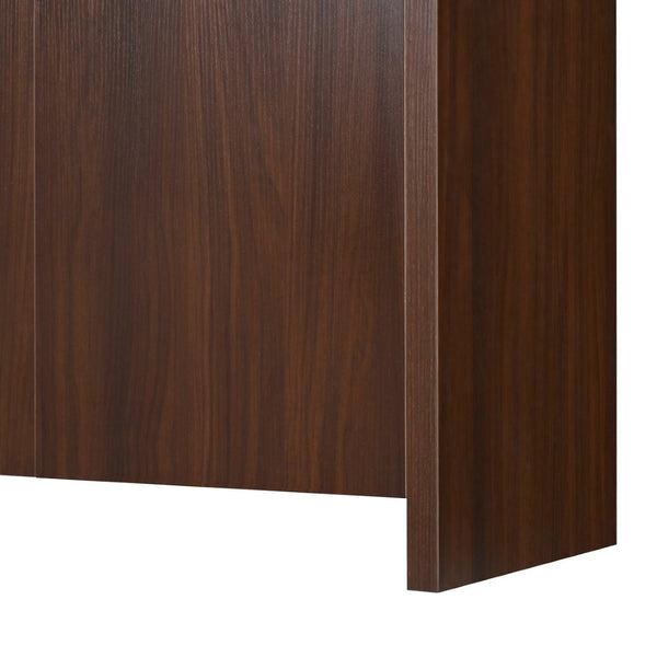 English Elm Farmhouse Wood Grain Media Console with Push Open Cabinets Fits Tvs up to 70 Inches Walnut N721P473140P