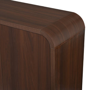 English Elm Farmhouse Wood Grain Media Console with Push Open Cabinets Fits Tvs up to 70 Inches Walnut N721P473140P