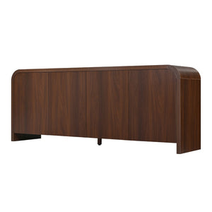 English Elm Farmhouse Wood Grain Media Console with Push Open Cabinets Fits Tvs up to 70 Inches Walnut N721P473140P