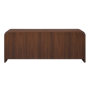 English Elm Farmhouse Wood Grain Media Console with Push Open Cabinets Fits Tvs up to 70 Inches Walnut N721P473140P
