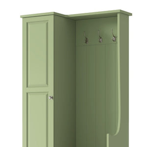 English Elm Stylish Green Hall Tree with Flip up Bench Concealed Storage and Four Shelf Cabinet N721P484458M