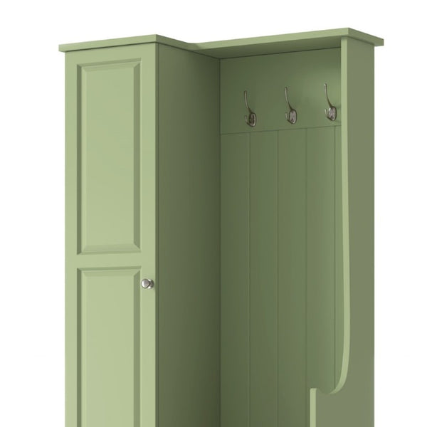English Elm Stylish Green Hall Tree with Flip up Bench Concealed Storage and Four Shelf Cabinet N721P484458M
