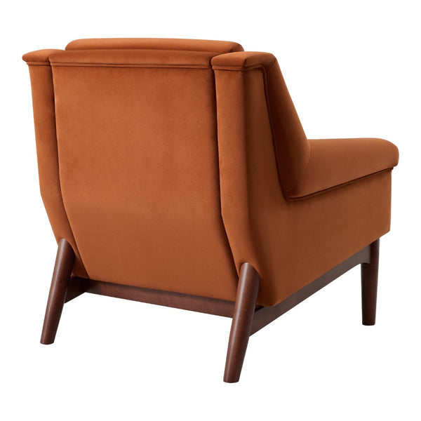 English Elm Modern Velvet Accent Chair Flared Arms Birch Legs Mid-century Lounge for Bedroom N723P426251O