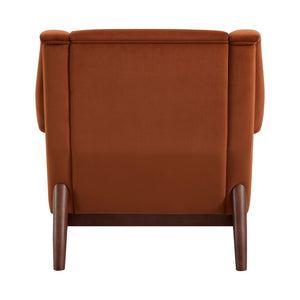English Elm Modern Velvet Accent Chair Flared Arms Birch Legs Mid-century Lounge for Bedroom N723P426251O