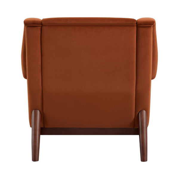 English Elm Modern Velvet Accent Chair Flared Arms Birch Legs Mid-century Lounge for Bedroom N723P426251O