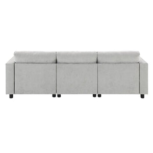 English Elm [new Sku of N723s8723c] Plush Chenille U Shaped Sectional with Ottoman Storage Pockets Modern Living Medium Grey N723S2865C