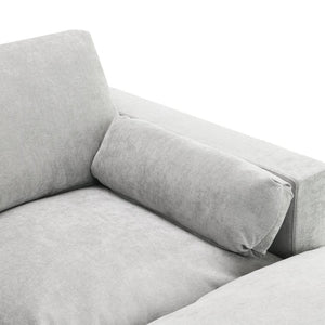 English Elm [new Sku of N723s8723c] Plush Chenille U Shaped Sectional with Ottoman Storage Pockets Modern Living Medium Grey N723S2865C