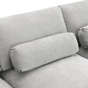 English Elm [new Sku of N723s8723c] Plush Chenille U Shaped Sectional with Ottoman Storage Pockets Modern Living Medium Grey N723S2865C