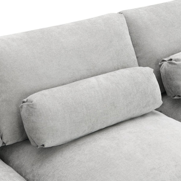 English Elm [new Sku of N723s8723c] Plush Chenille U Shaped Sectional with Ottoman Storage Pockets Modern Living Medium Grey N723S2865C